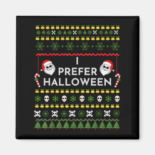 Íman Eu Prefiro o Natal do Halloween Camiseta Feia Dive