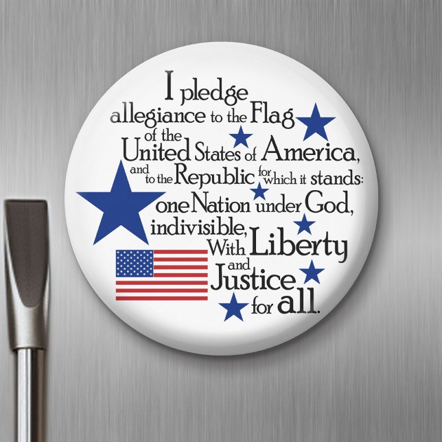 Íman Eu prometo lealdade à bandeira das Nações Unidas (Magnet)