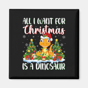 Íman Eu Quero O Natal É Uma Luz De Árvore De Dinossauro