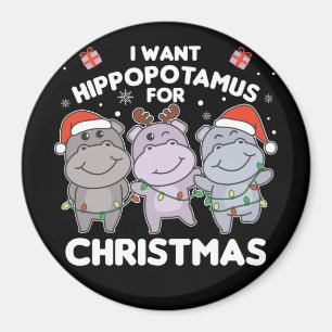 Íman Eu Quero Um Hippo Para O Magnet De Hippos De Natal