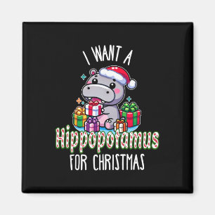 Íman Eu Quero Um Hippopotamus Para O Natal Hippo Xmas C