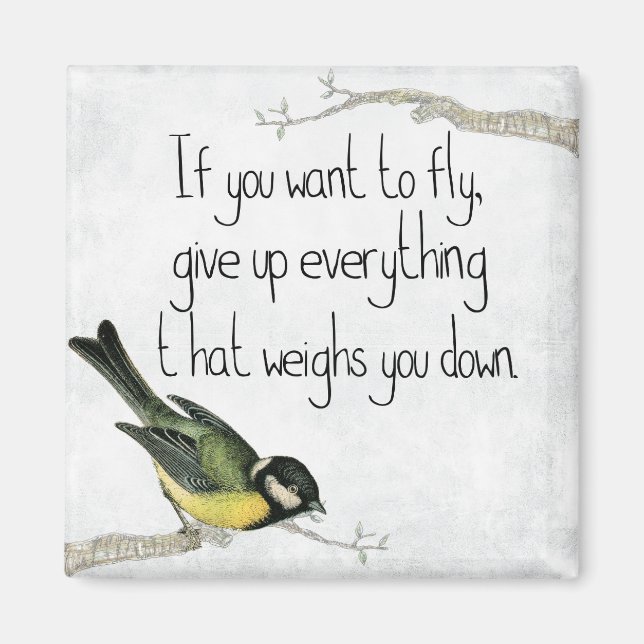 Íman Eu Quero Voar Um Magnet Quadrado De 2 Polegadas (Frente)