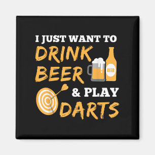 Íman Eu Só Quero Beber Cerveja E Tocar Darts Vintage G