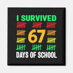 Íman Eu Sobrevivi 67 Dias De Escola 6 7 Camiseta Crianç