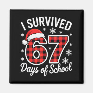 Íman Eu Sobrevivi a 67 Dias de Escola Funny Natal Xmas 