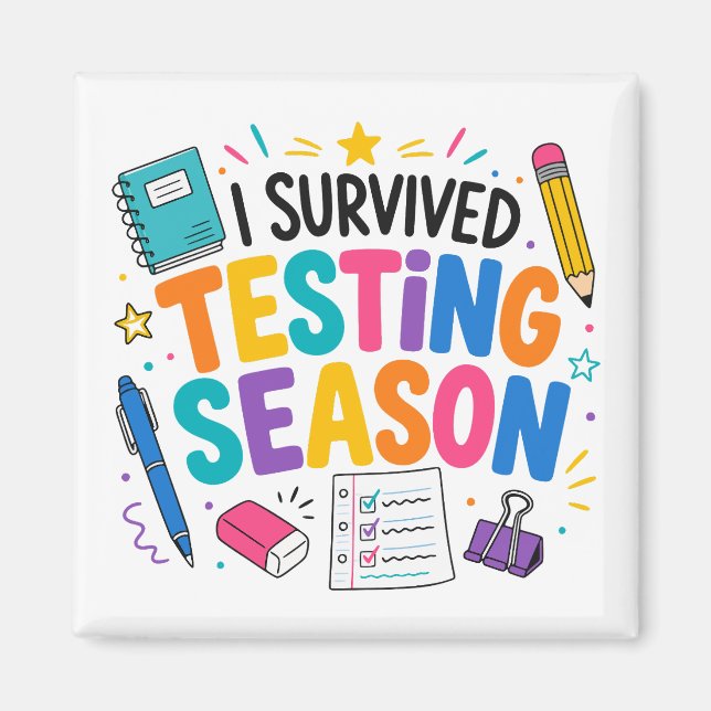 Íman Eu Sobrevivi à Temporada de Testes Humor Escolar (Frente)