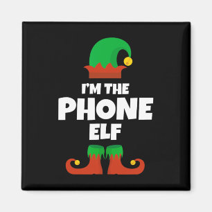 Íman Eu sou a família Phone Elf Pajama Natal Engraçado