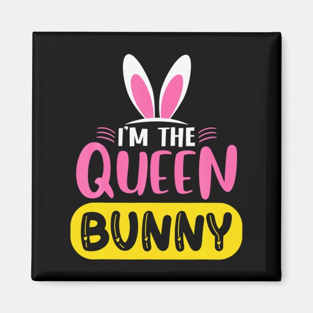 Íman Eu Sou A Rainha Bunny Orelhas De Coelho Ovo Páscoa (Frente)