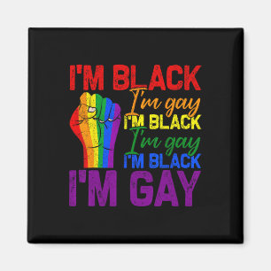 Íman Eu sou Black Im Power Fist Lgbtq Pride Black Hist