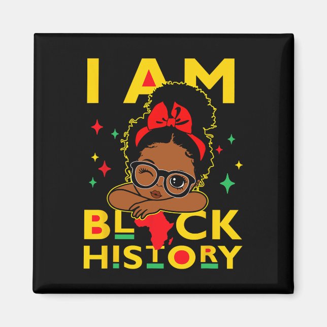 Íman Eu Sou Camisa Da História Negra Para Crianças Meni (Frente)