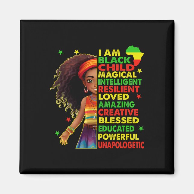 Íman Eu Sou Criança Negra Juneteenth Meninas Afro-Ameri (Frente)