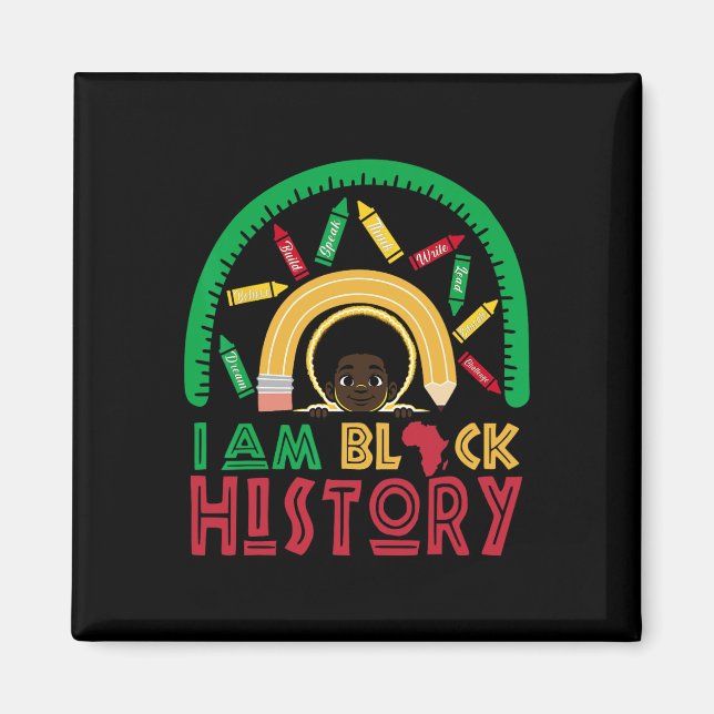Íman Eu Sou História Negra Crianças Meninos Mês da Hist (Frente)