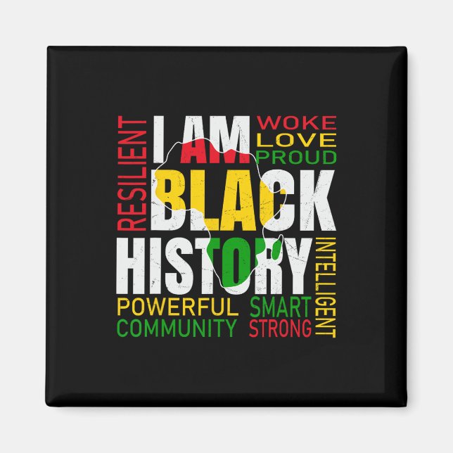 Íman Eu Sou História Negra Mês da História Afro-America (Frente)