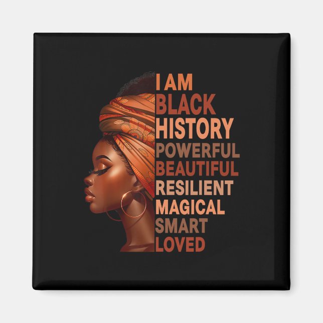 Íman Eu Sou História Negra Mulheres Poderosas Meninas H (Frente)