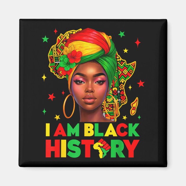 Íman Eu Sou História Negra Orgulho do Mês da História N (Frente)