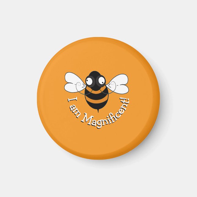 Íman Eu Sou Magnífico! Ímã - Fundo Laranja (Frente)