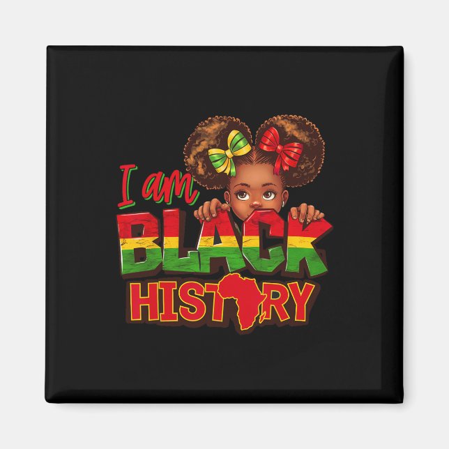 Íman Eu Sou Mês da História Negra Afro-Americano Afro C (Frente)