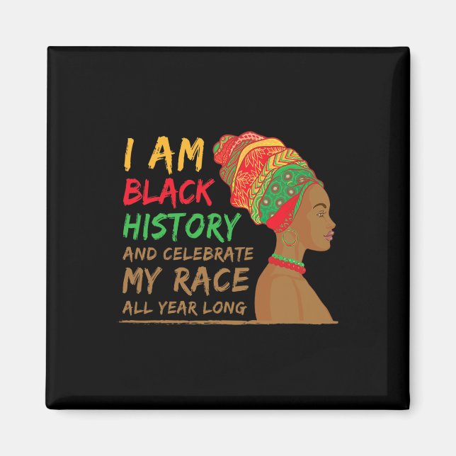Íman Eu Sou Mês da História Negra Mulher Afro (Frente)