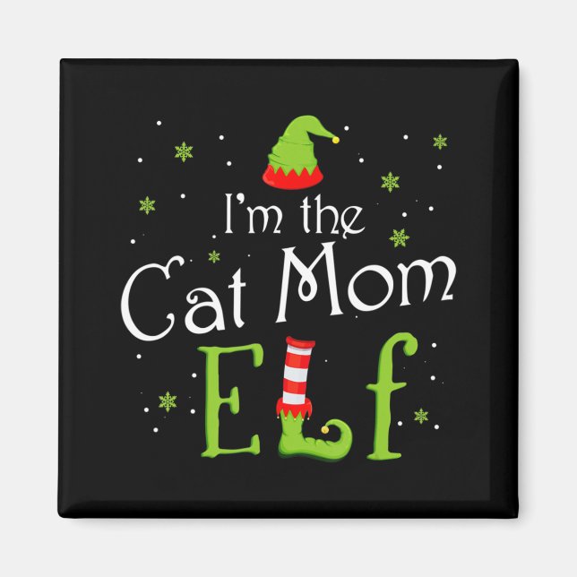 Íman Eu sou o gato Mãe Elf Xmas a combinar o Natal com  (Frente)