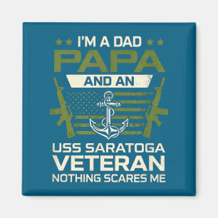 Íman Eu sou o papai USS Saratoga CV-60 veterano bandeir