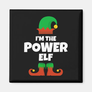 Íman Eu sou o Power Elf Family Pajama Natal Engraçado
