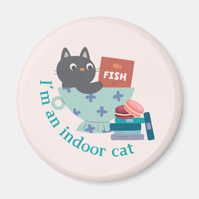 Íman Eu sou um gato interior engraçado (Frente)