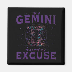 Íman Eu Sou Um Gemini Sinal Zodíaco Gêmeos de Arte Gráf