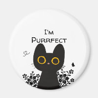 Eu Sou um Ímã de Gato Preto Fofo Perfeito