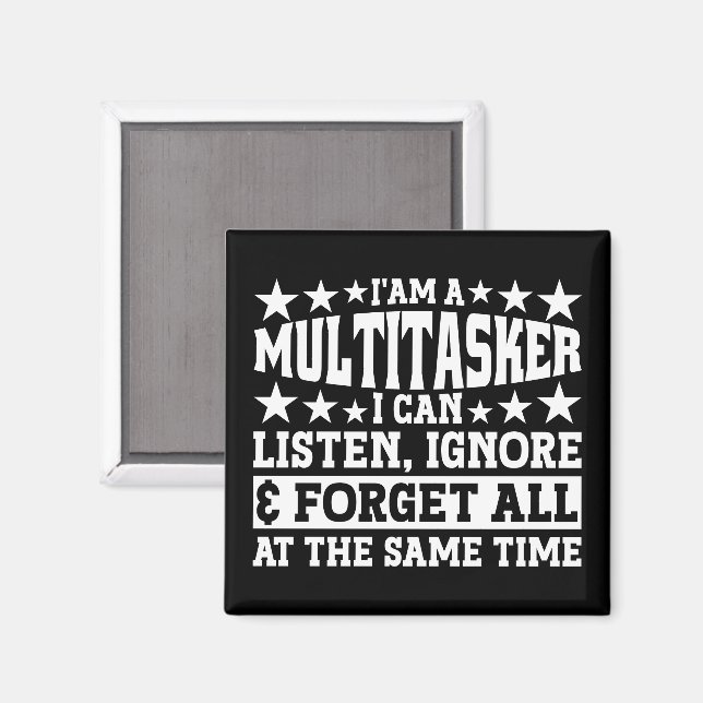 Íman Eu sou uma multitarefa engraçada, medalha sarcásti (Front/Back)