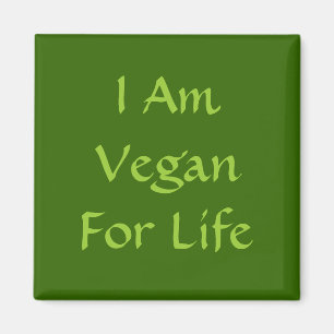 Íman Eu Sou Vegan Para A Vida. Verde. Slogan. Personali