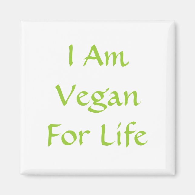 Íman Eu Sou Vegan Para A Vida. Verde. Slogan. Personali (Frente)