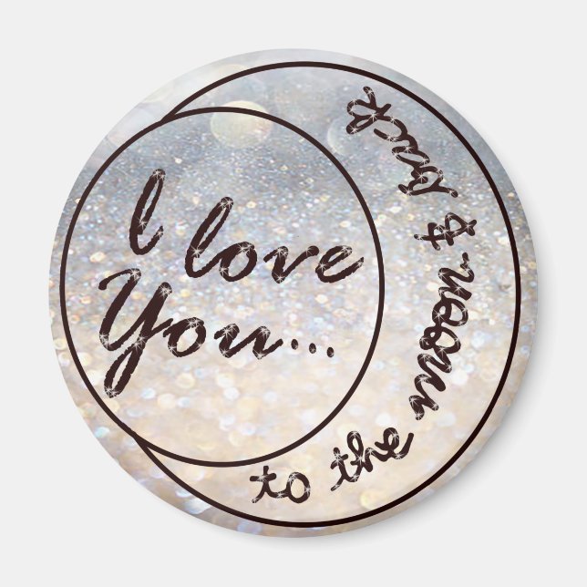 Íman Eu te amo à lua & à parte traseira (Frente)