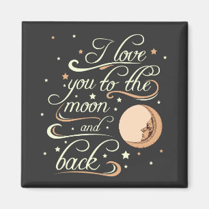 Íman Eu te amo ao preto da lua e da parte traseira