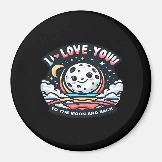 Íman Eu Te Amo Até a Lua e de Volta Design Sentimental (Frente)