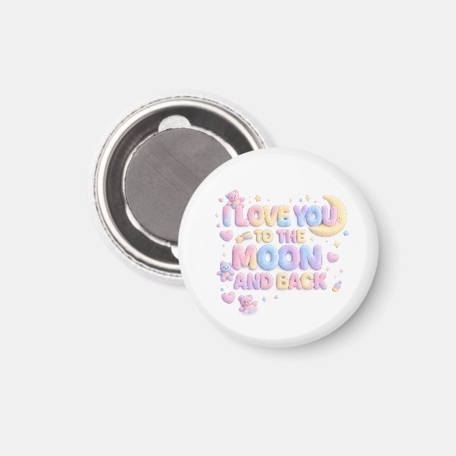 Íman Eu Te Amo Até a Lua e de Volta – Ursinho Fofo Past (Front/Back)