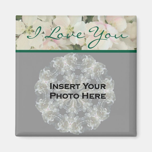 Íman Eu Te Amo Blossomo Foto Personalizada (Frente)