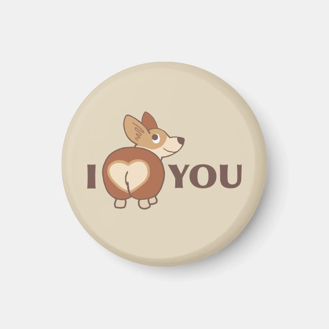 Íman Eu Te Amo Corgi Magnet (Frente)
