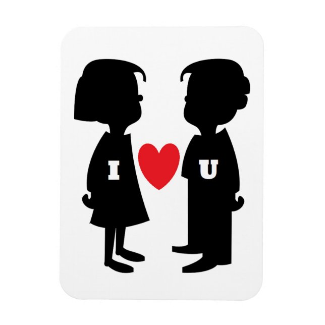 ÍMAN  "EU TE AMO" GAROTO E GAROTA (Vertical)