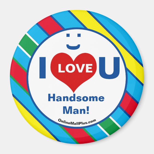 Íman EU TE AMO Homem Bonito! Múltiplos Frigoríficos (Frente)