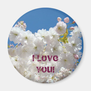Íman Eu Te Amo! ímã presente Flores de Cerejeira Rosa