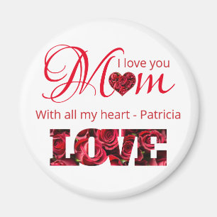 Íman Eu Te Amo Mãe Com Todo Meu Coração Nome Personaliz