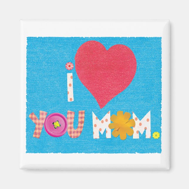 Íman Eu te amo, mãe magnet (Frente)