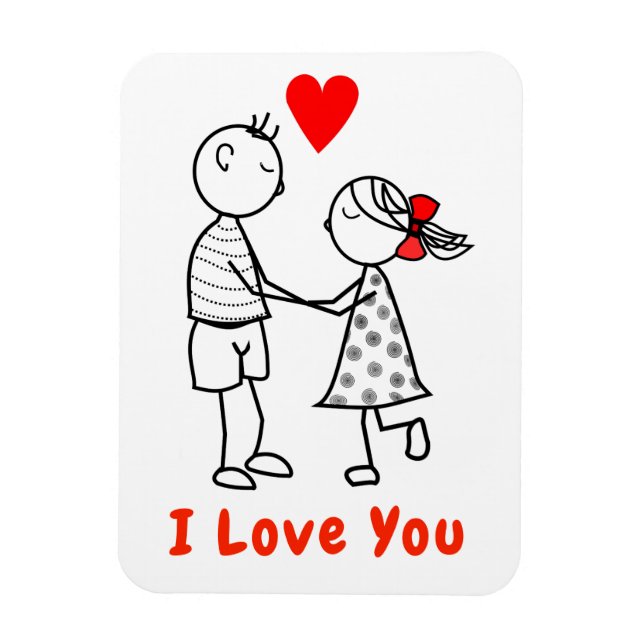 Íman Eu Te Amo Magnet - Casal Bonito (Vertical)