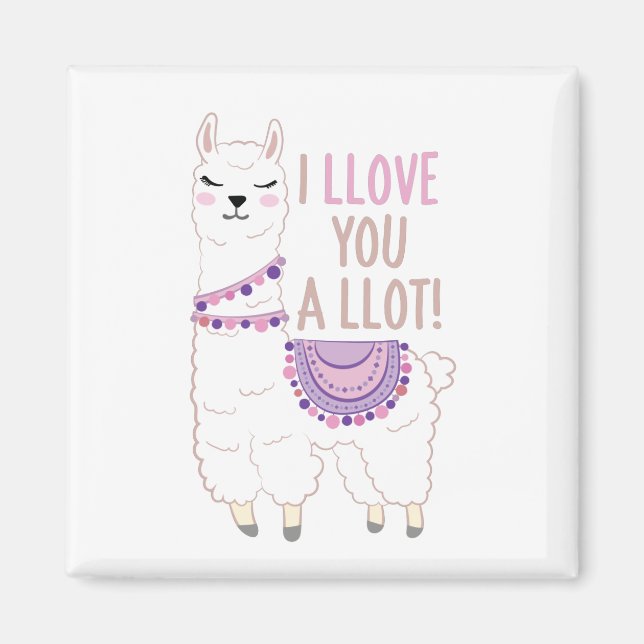 Íman Eu te amo muito - Engraçado Llama (Frente)