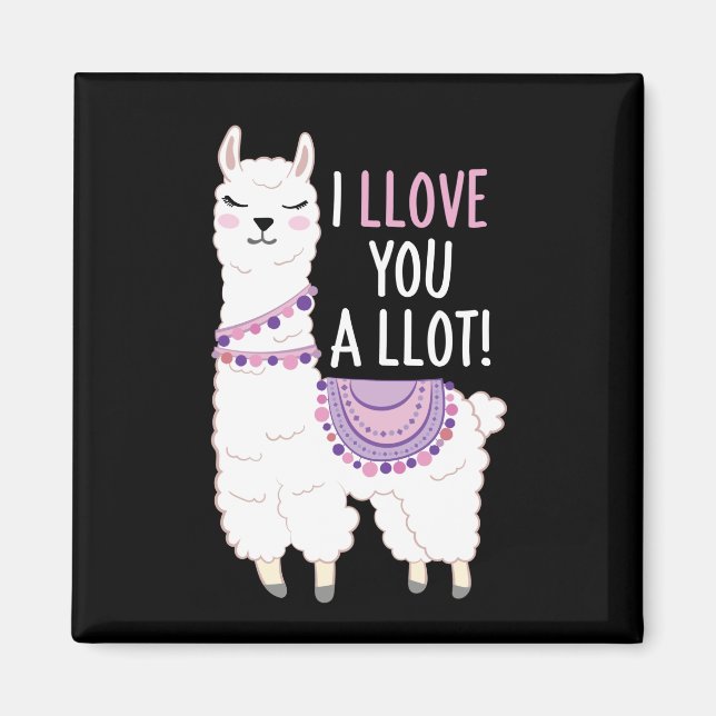Íman Eu te amo muito - Engraçado Llama (Frente)