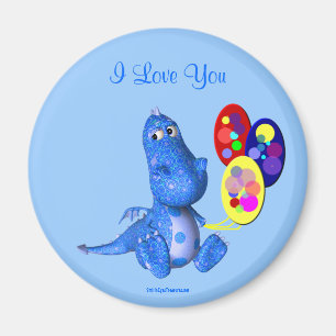 Íman Eu te amo o dragão azul Balloons o ímã