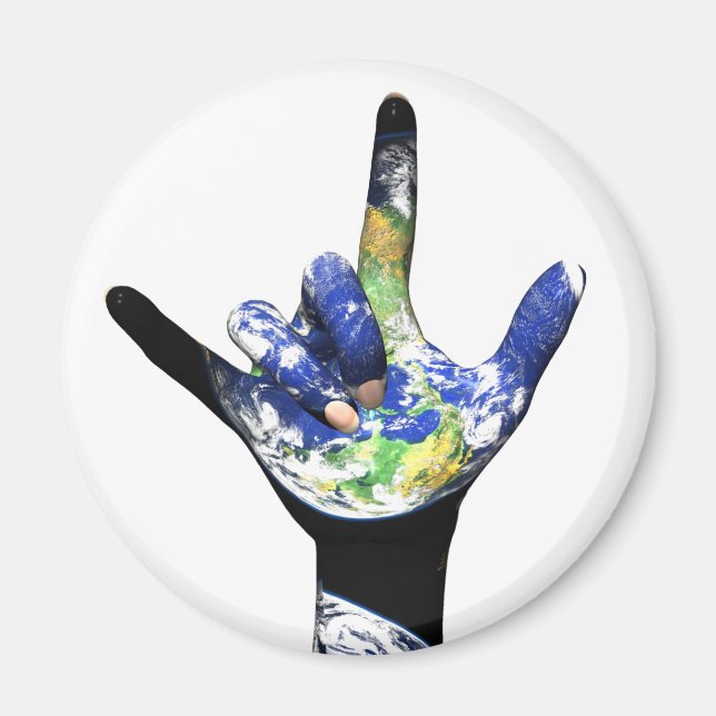 Íman Eu Te Amo O Planeta Terra Magnet (Frente)