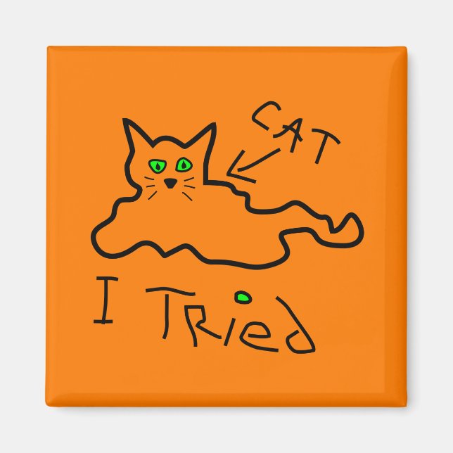 Íman Eu Tentei Magnet De Gato (Frente)