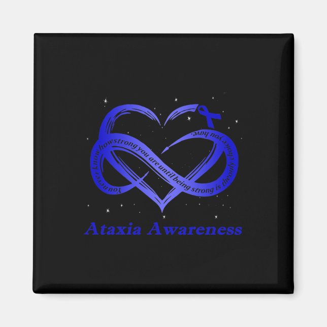 Íman Eu Uso Azul Para Ataxia Awareness Warrior  (Frente)