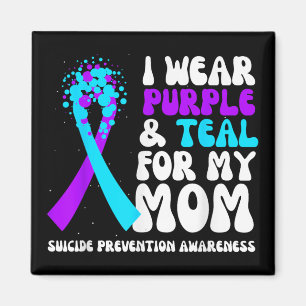 Íman Eu Uso Roxo & Azul Turquesa Pela Prevenção do